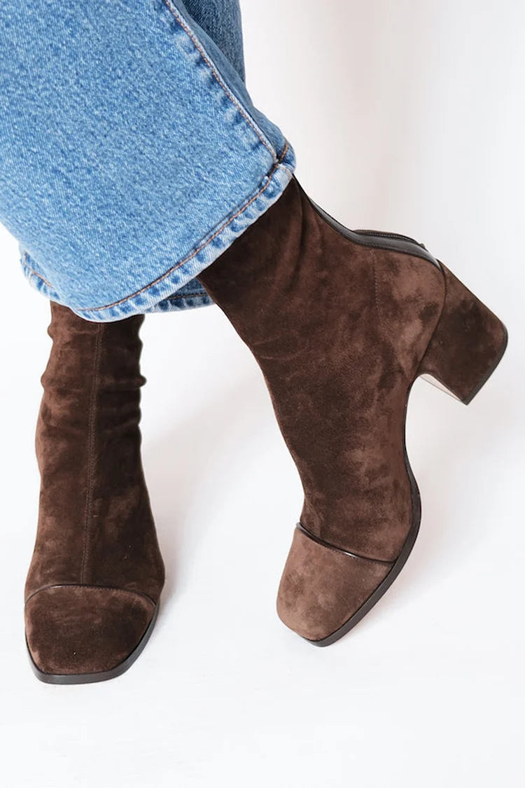 Victoria | Square Toe Heeled Ankle Boots