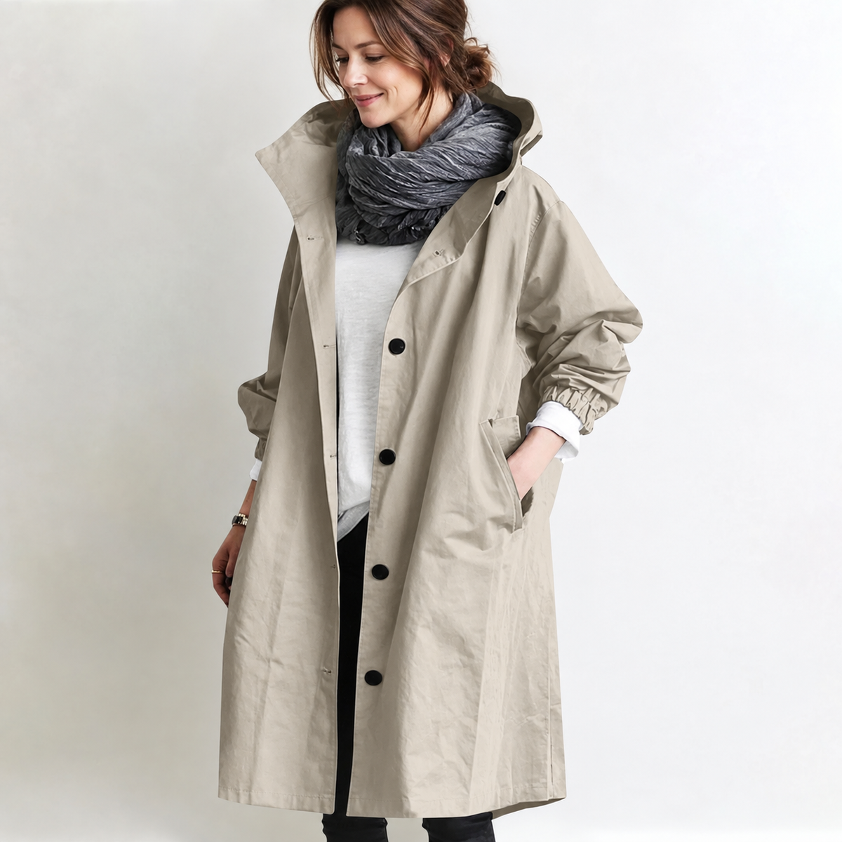 Marina | Long Hooded Coat photo 3