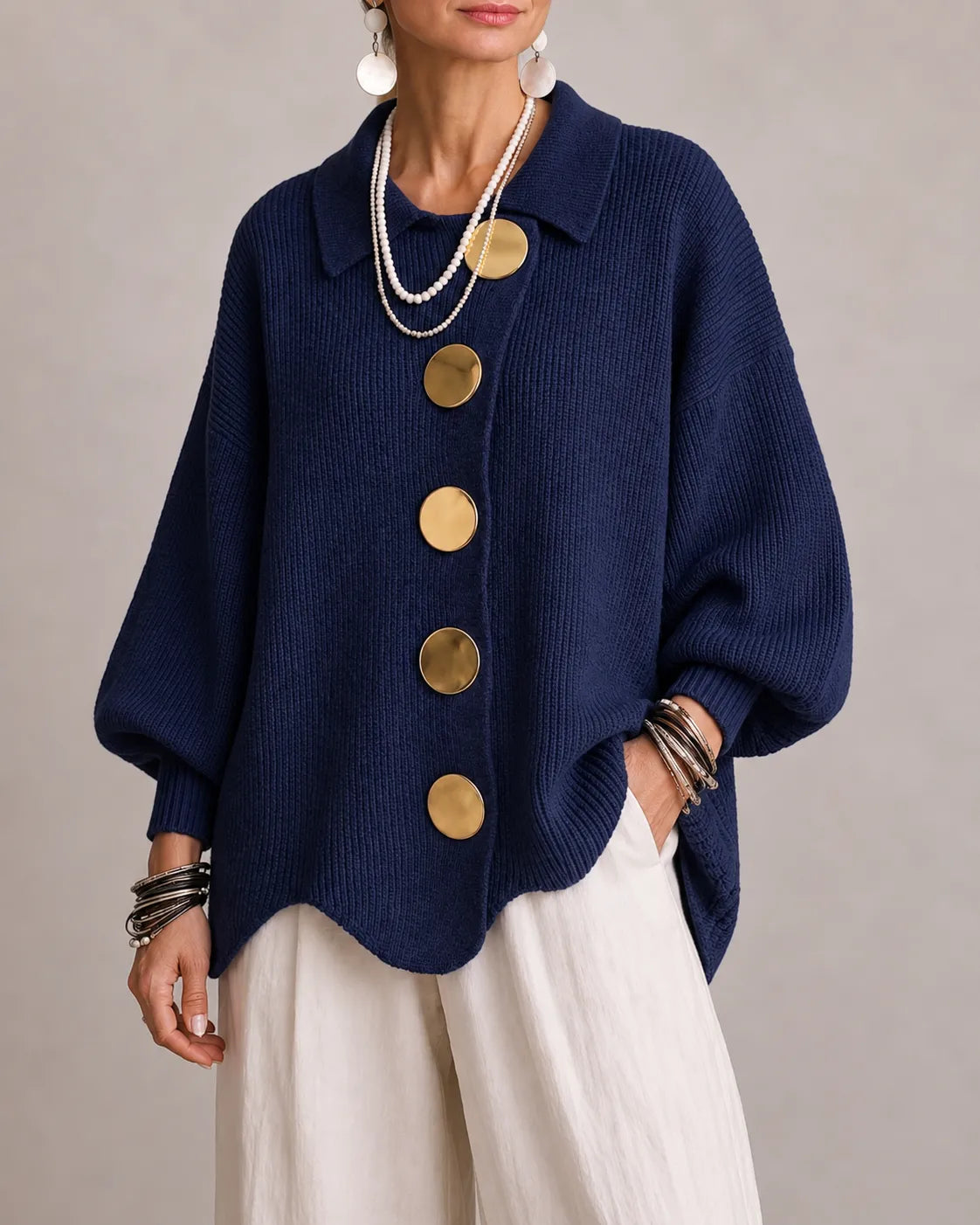Elsie | Oversized Button Knit Cardigan photo 3