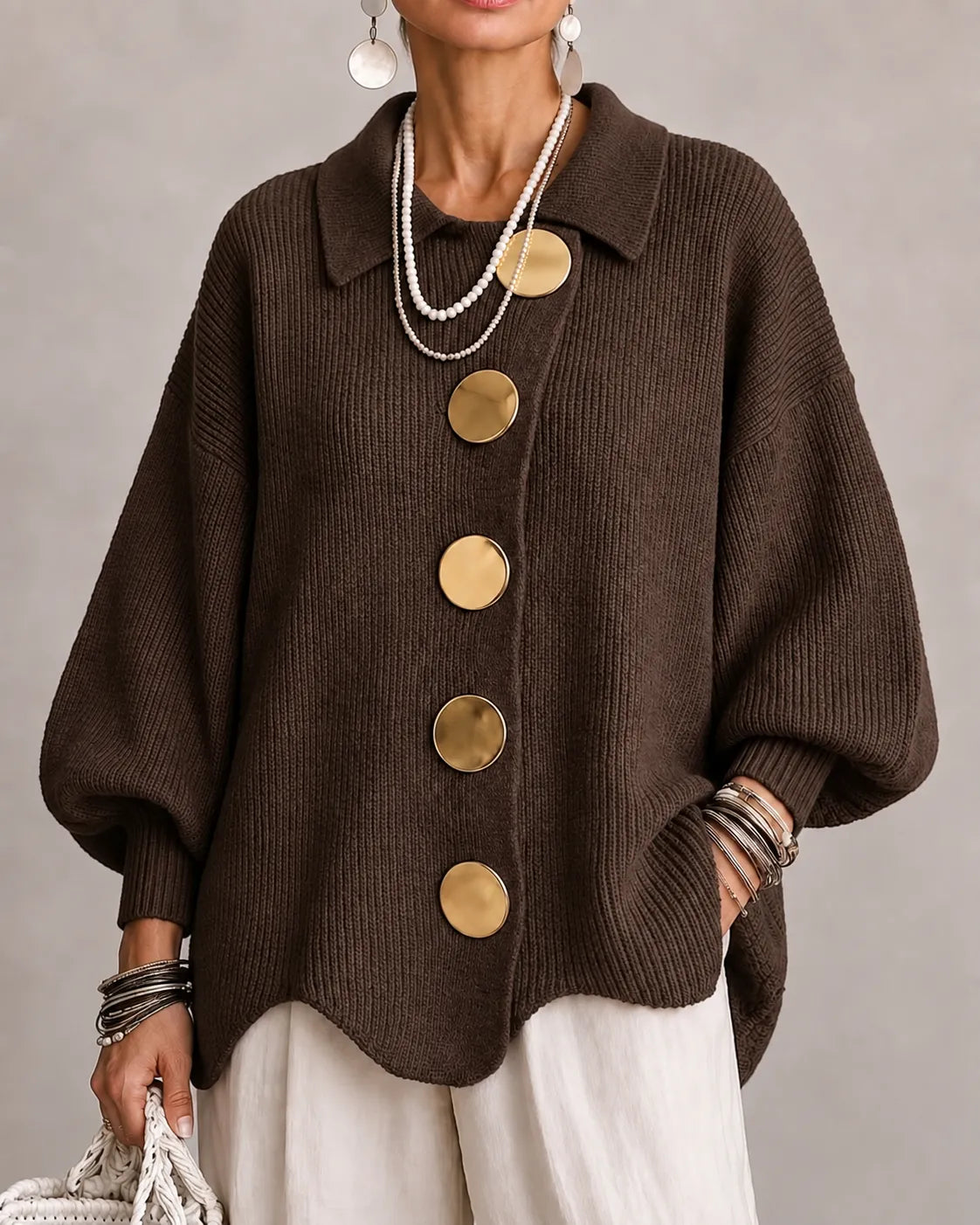 Elsie | Oversized Button Knit Cardigan photo 11