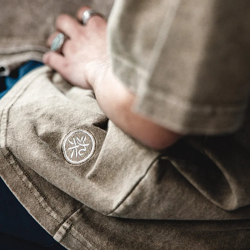 Men's Acid-Washed Short-Sleeve Shirt