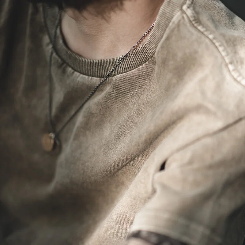 Men's Acid-Washed Short-Sleeve Shirt