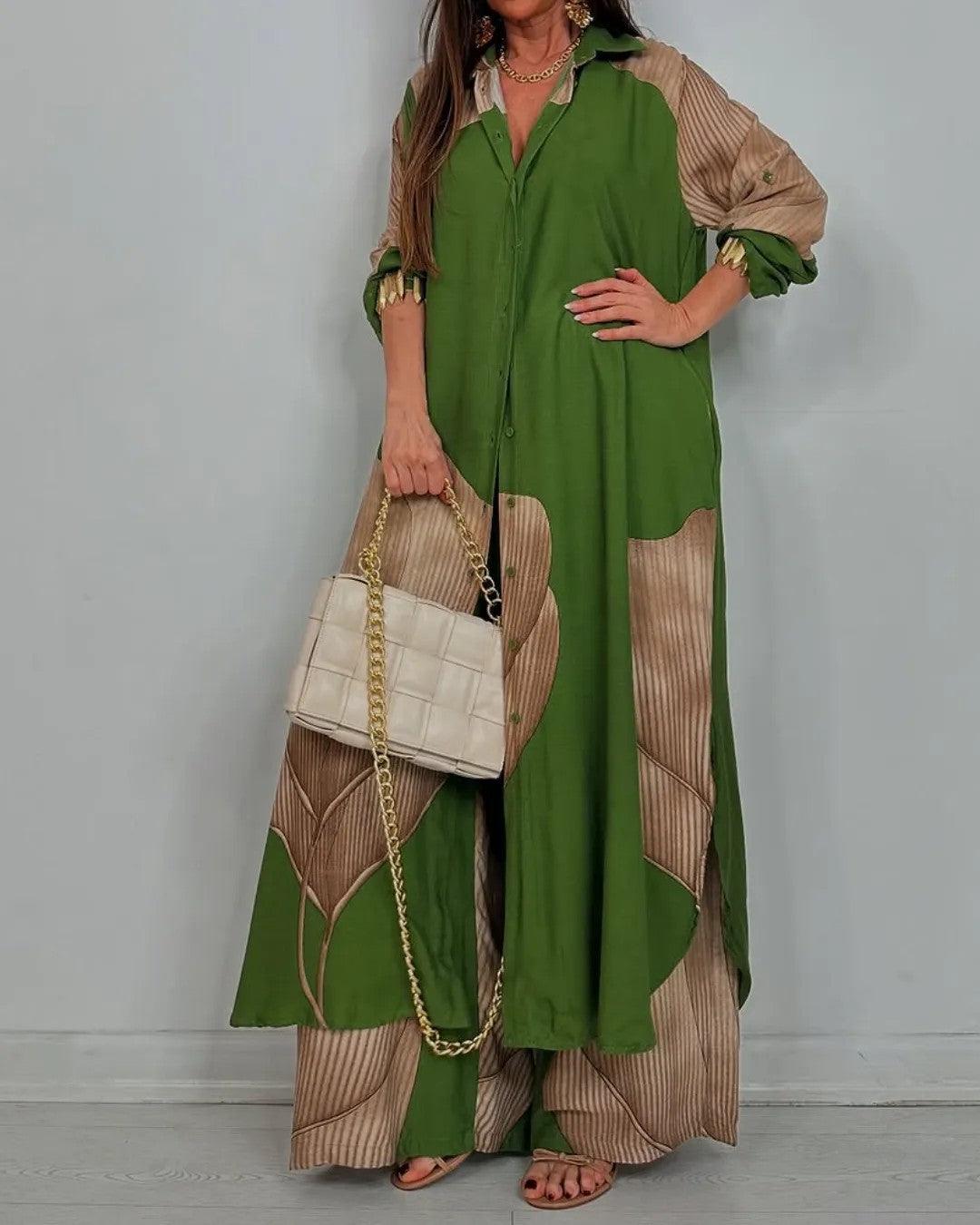 V Neck Top and Patchwork Trouser Set photo 5
