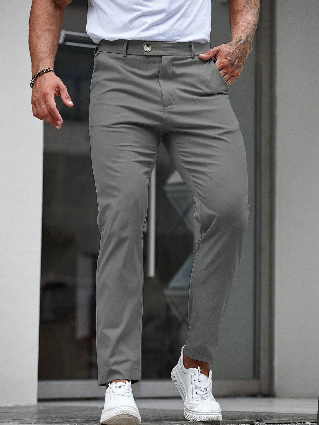 Men's Pants with Slanted Pockets