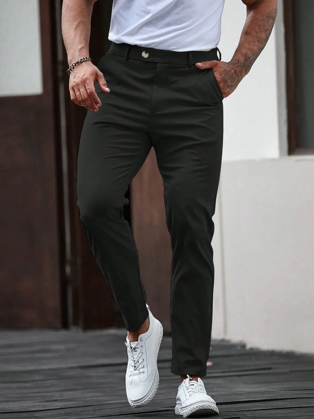 Men's Pants with Slanted Pockets