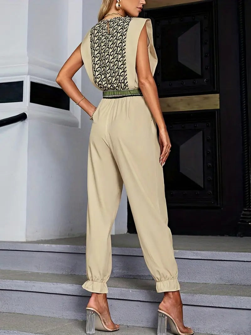 Women's Patterned Top & Wide-Leg Trouser Set
