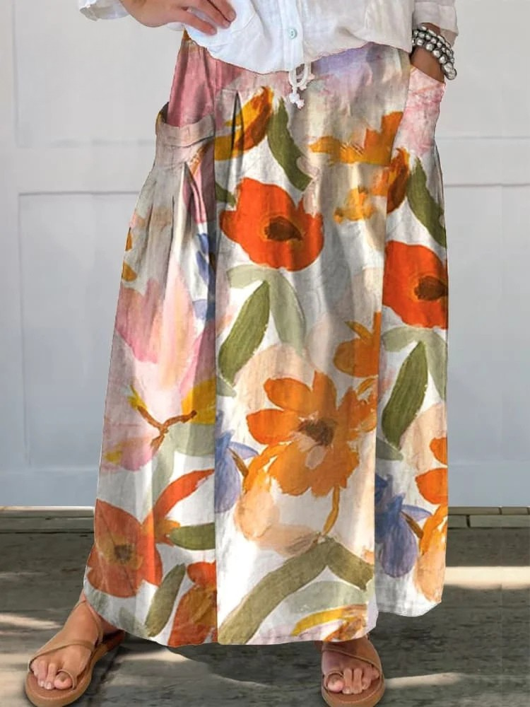 Alba Women's Skirt in a Relaxed Fit with an Elasticated Waist and a Floral Print, photo 4