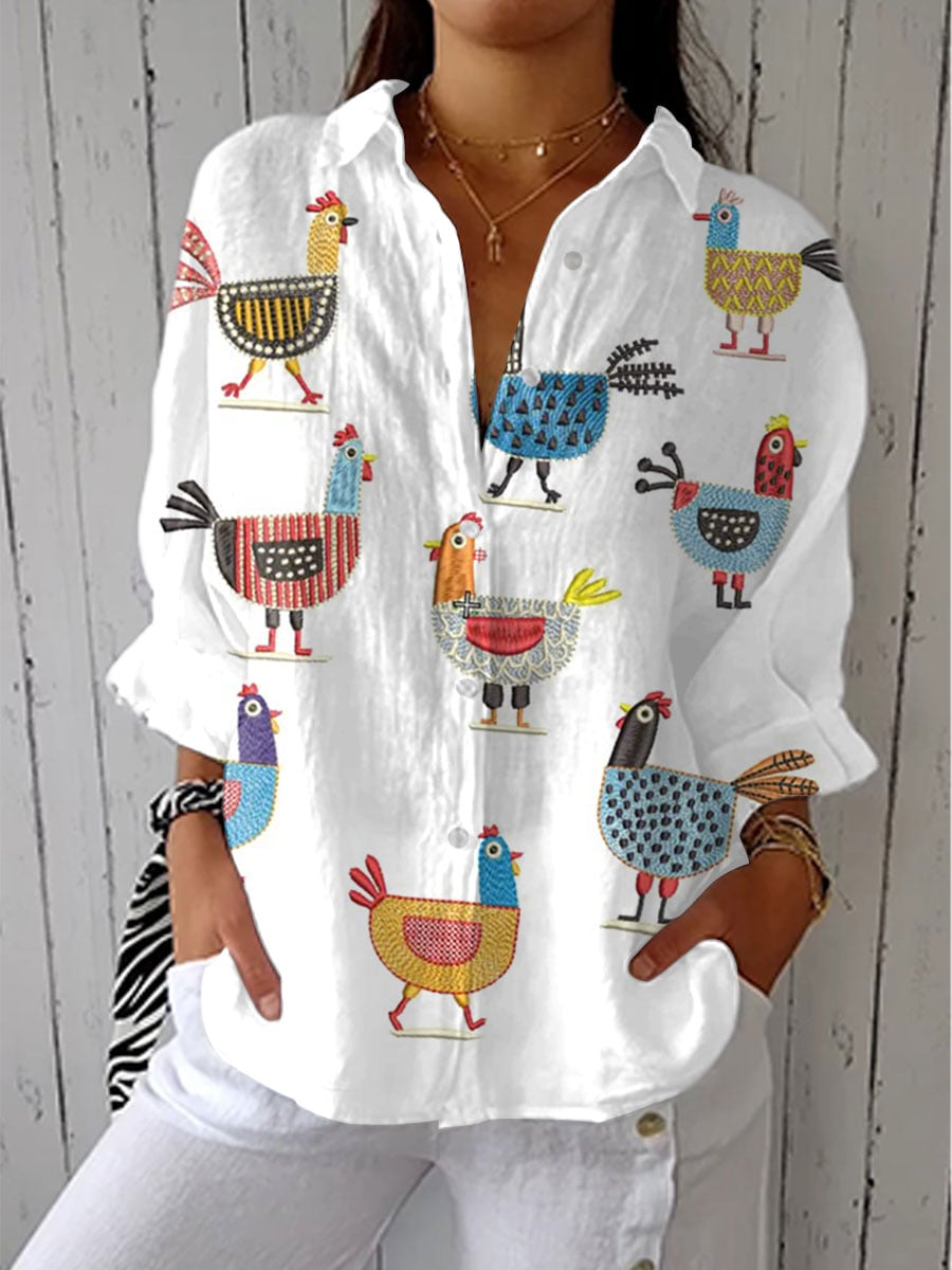 Courtney Women's Blouse in a Relaxed Fit with Buttons in Multi, photo 1