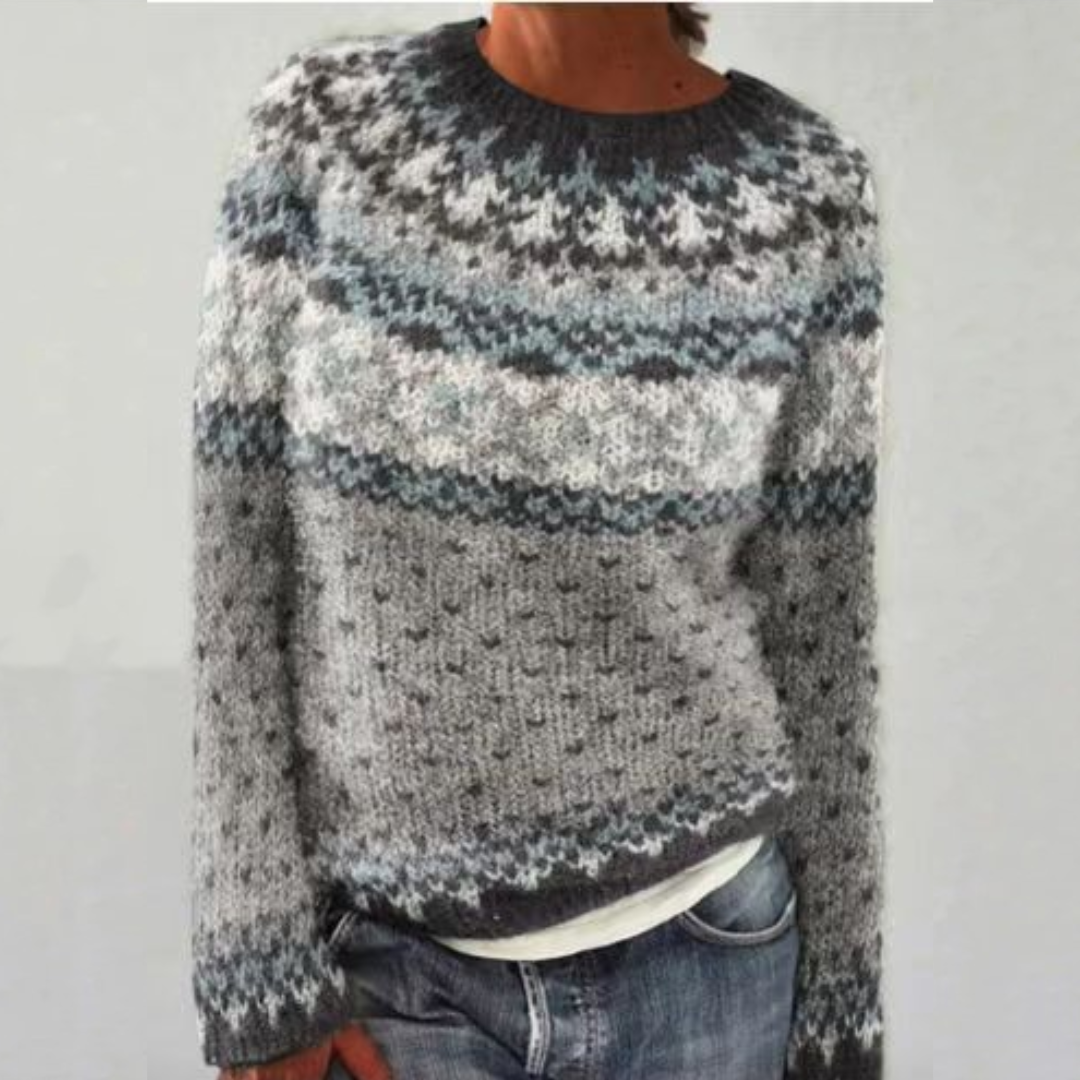 Donna Women's Sweater with a Nordic Knit Pattern, photo 1