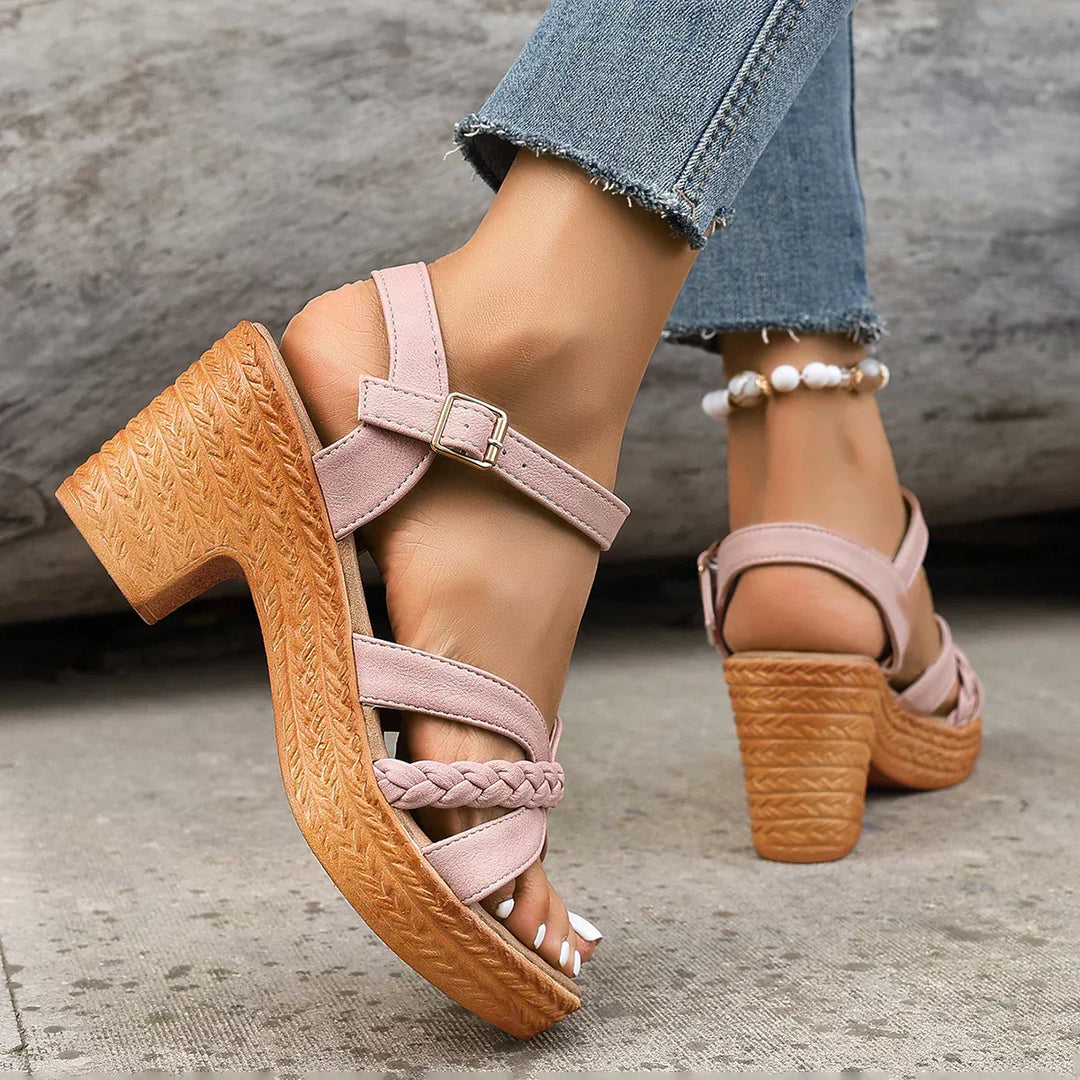 Eve Women's Sandals with a Buckle and a Block Heel, photo 6