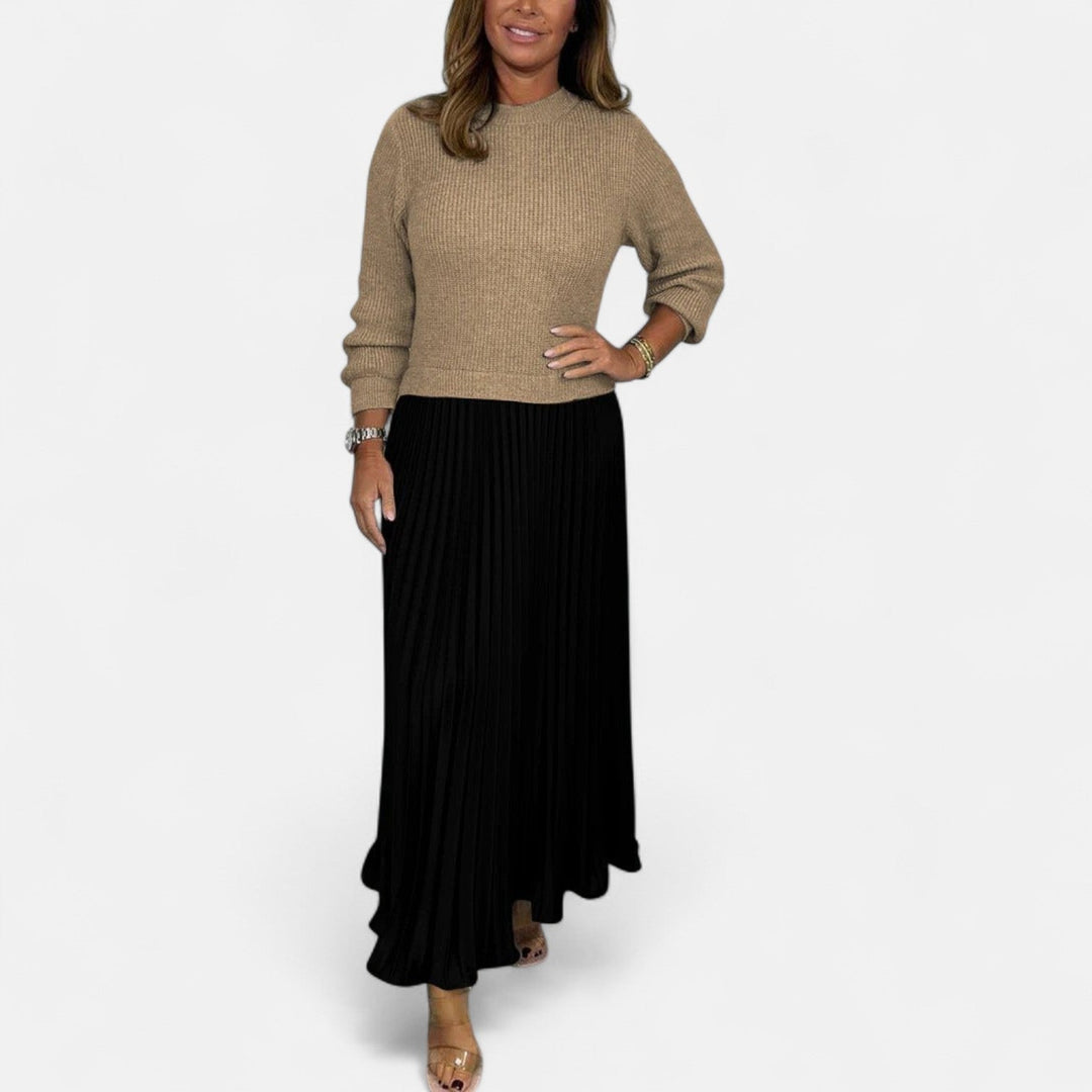 Hilary Women's Dress in Maxi Length with Pleats, photo 7
