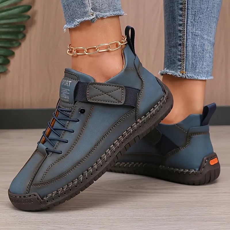 Jolie Women's Sneakers with Laces and Adjustable Straps in Dark Blue, photo 1