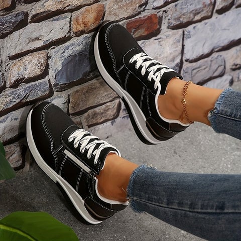 Joy Women's Sneakers with Laces and a Wedge Heel in Blue, photo 5