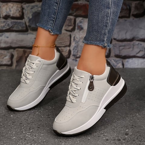 Joy Women's Sneakers with Laces and a Wedge Heel in Blue, photo 8