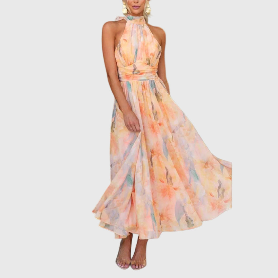 Lola Women's Dress in Maxi Length in Orange, photo 3