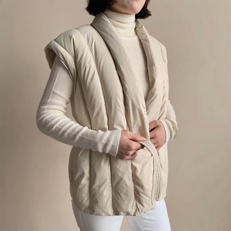 Lottie Women's Puffer Jacket with a Wrap Front Sleeveless and Quilting, photo 2