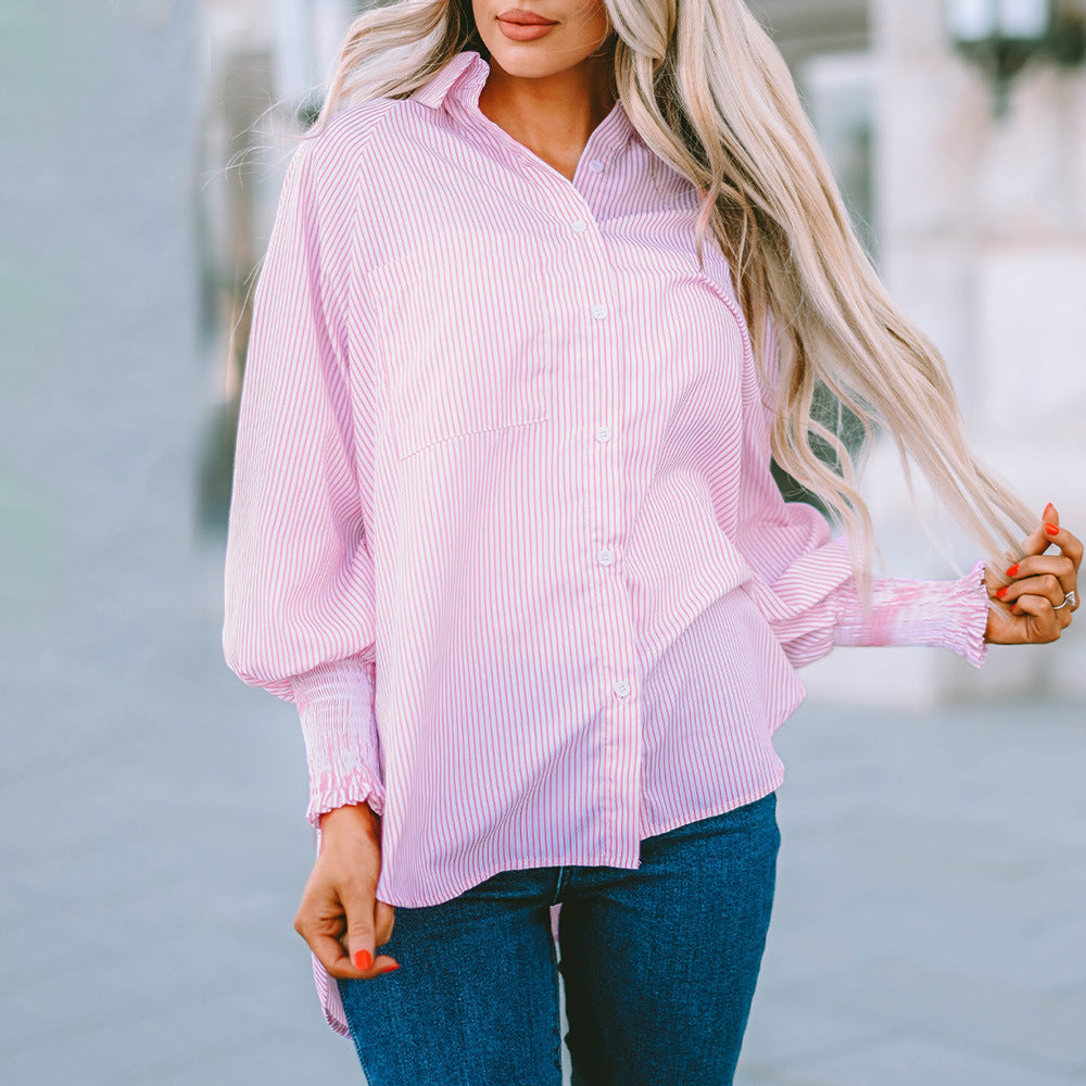 Nessa Women's Shirt in an Oversized Fit with Buttons and Stripes, photo 3
