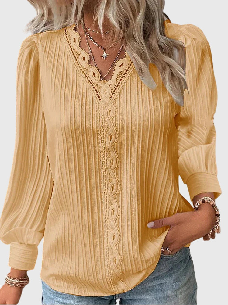 Nola Women's Sweater with a V-neck and Lace, photo 7