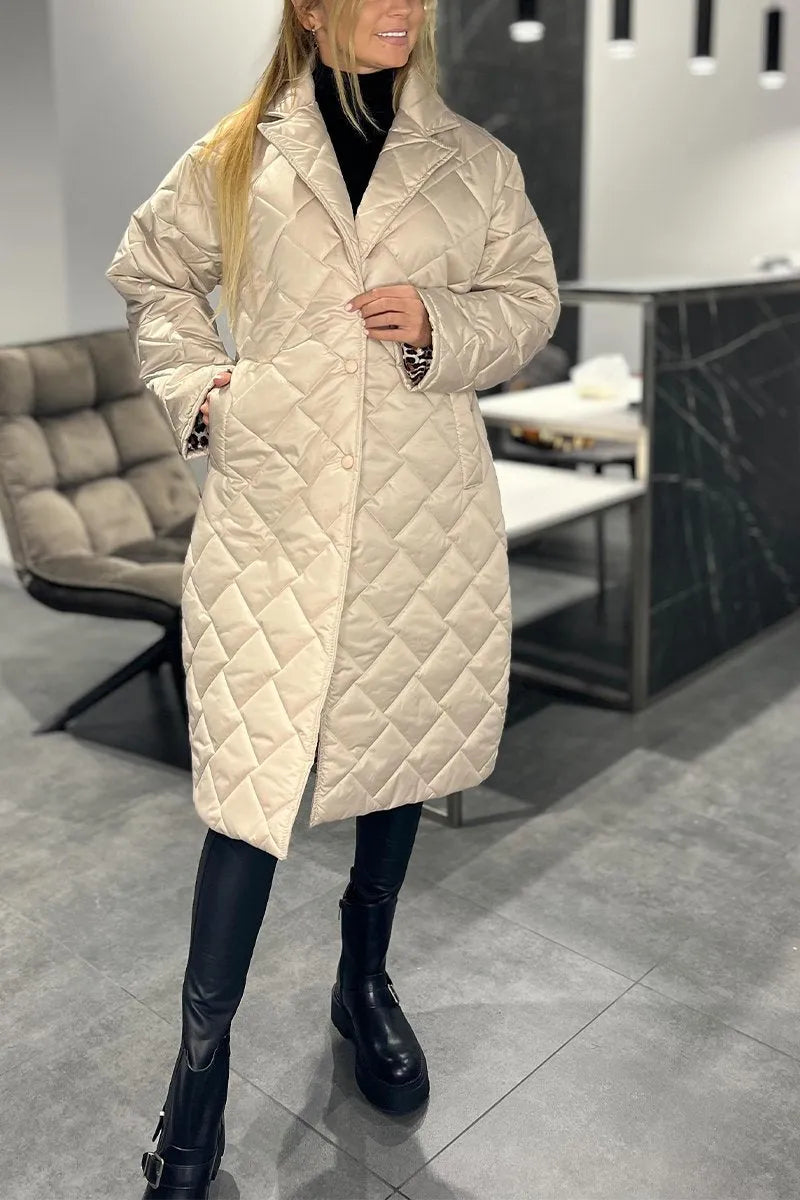 Philippa Women's Quilted Coat with a Leopard Print Lining, photo 3