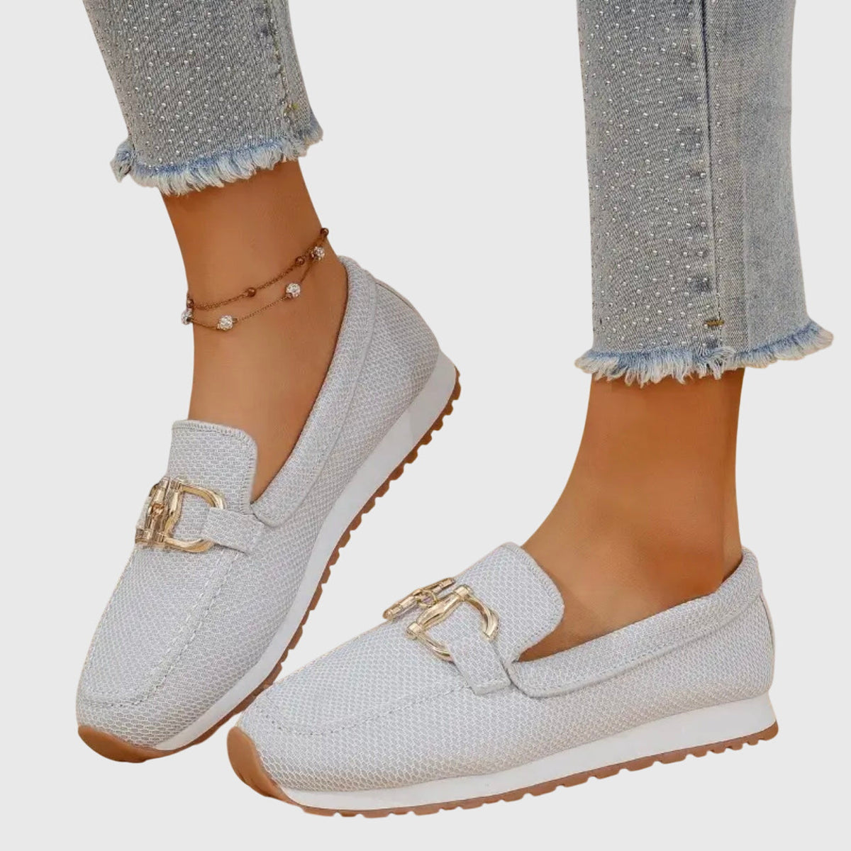 Sabine Women's Knit Loafer Sneakers with Buckle, photo 10