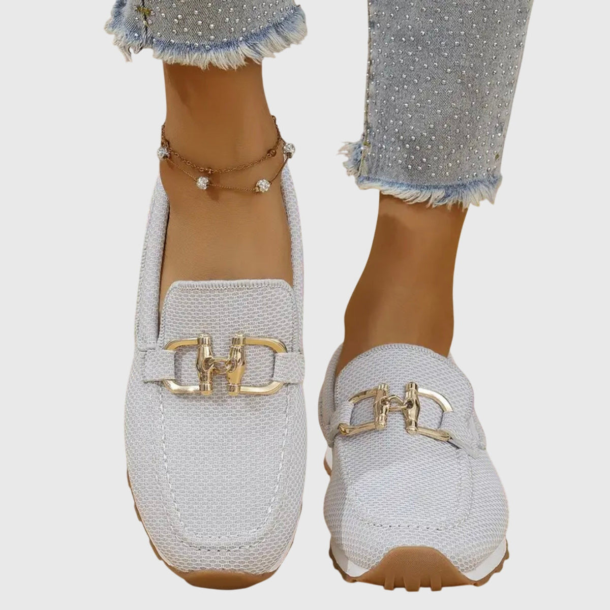 Sabine Women's Knit Loafer Sneakers with Buckle, photo 6
