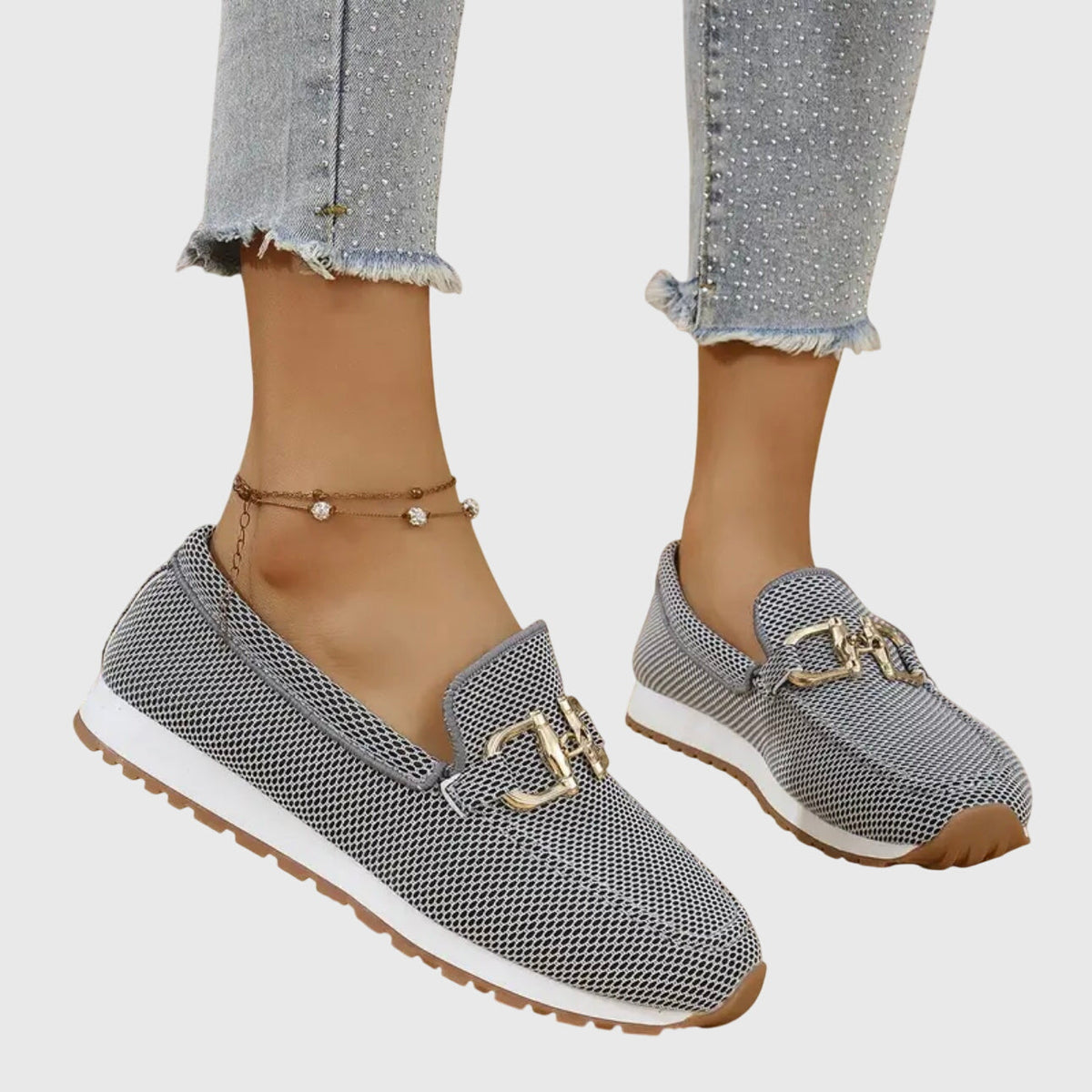 Sabine Women's Knit Loafer Sneakers with Buckle, photo 9