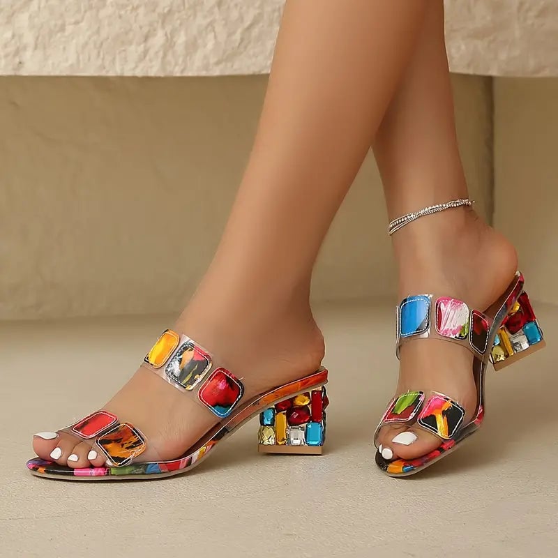 Theresa Women's Sandals with a Block Heel and an All-over Print, photo 2