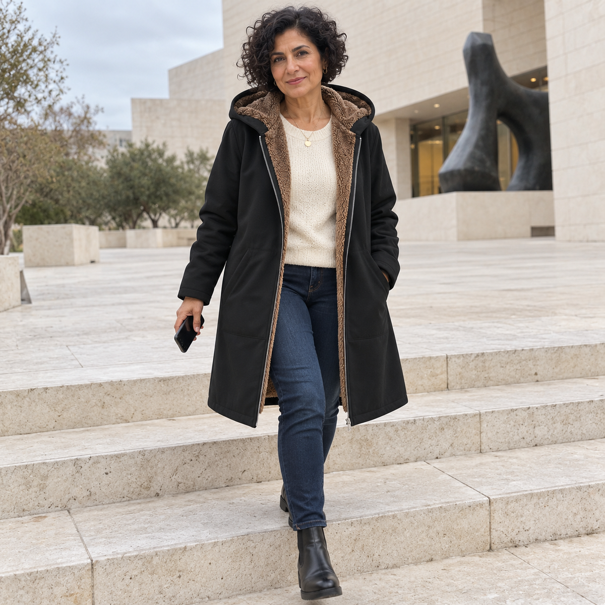 Evelyn | Sherpa Lined Hooded Coat photo 7