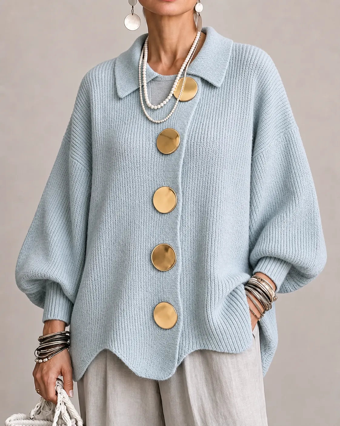 Elsie | Oversized Button Knit Cardigan photo 6