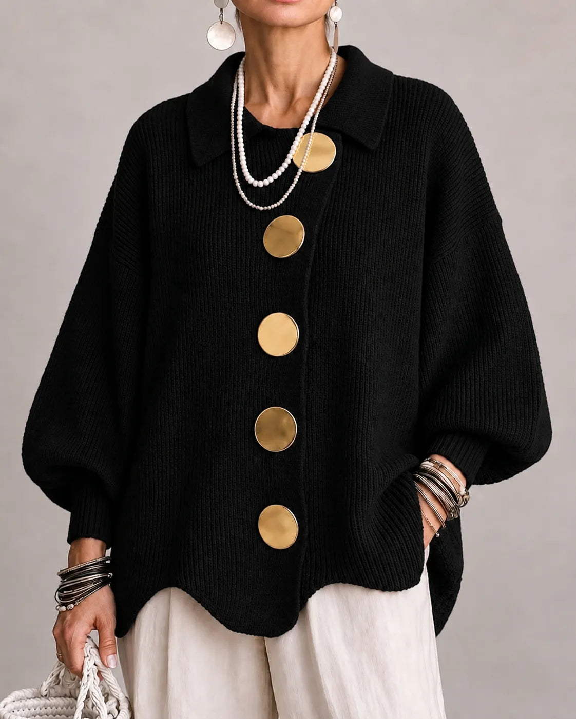 Elsie | Oversized Button Knit Cardigan photo 12