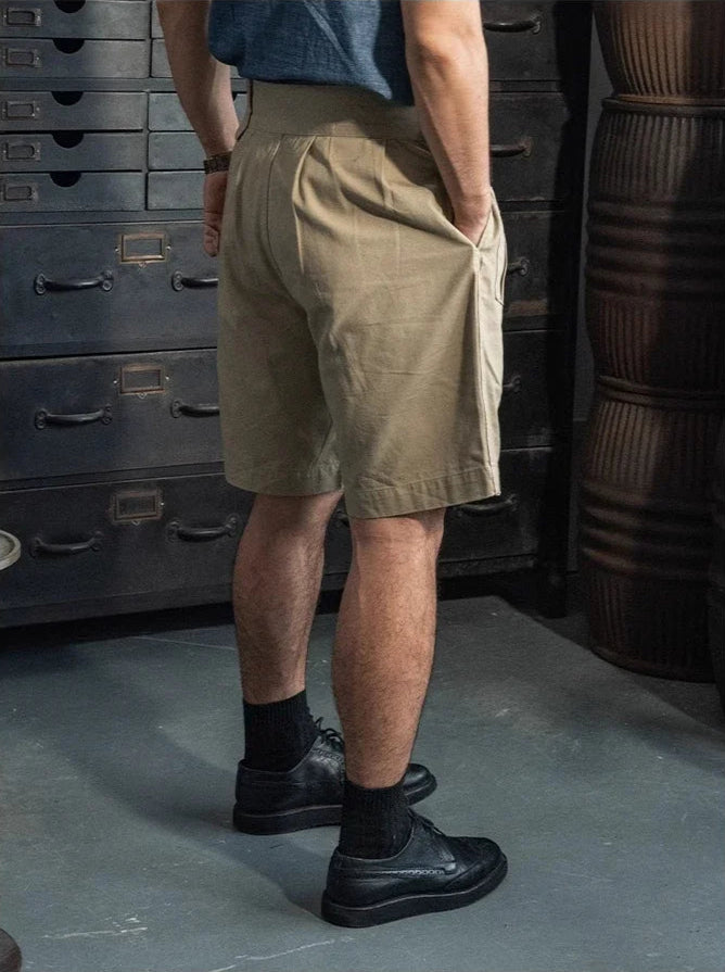 Men's Twill Pleated Shorts