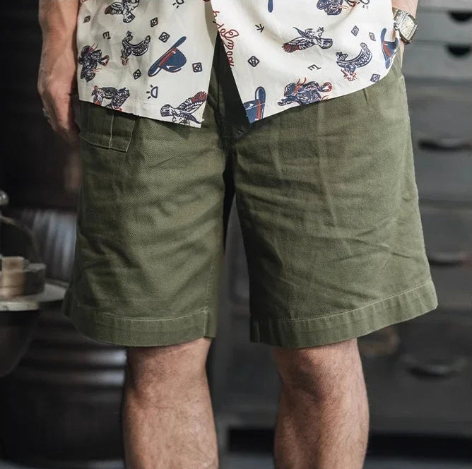 Men's Twill Pleated Shorts