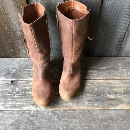 Amparo | Leather Ankle Boots with Wide Heel photo 2
