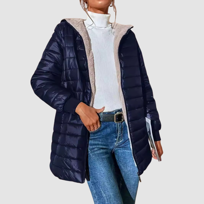 Aimee Women's Coat with a Hood with a Zip and Quilting, photo 3