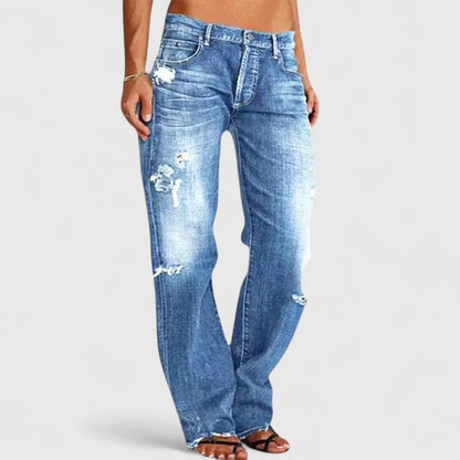 Amber Women's Jeans in Denim with Wide Legs in Blue, photo 1