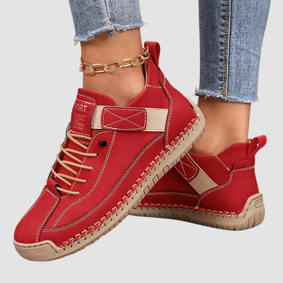 Amy Women's Sneakers with Laces and Adjustable Straps in Red, photo 1
