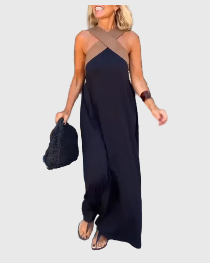 Anne Women's Dress in Maxi Length in Black, photo 1