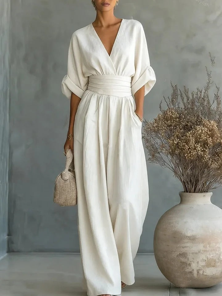 Aurora Women's Wrap Maxi Jumpsuit with Wide Legs, photo 1