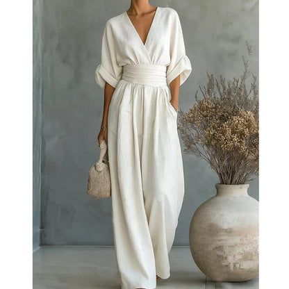 Aurora Women's Wrap Maxi Jumpsuit with Wide Legs, photo 9