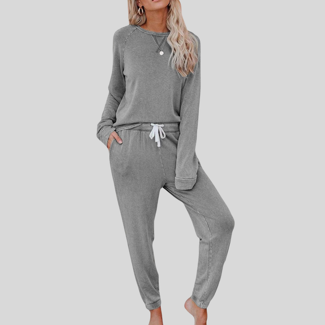 Dana Women's Co-ord Set with a Round Neck with a Drawstring with Long Sleeves, photo 1