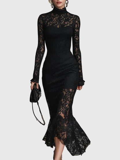 Dominique Women's Dress in Maxi Length with Lace, photo 1