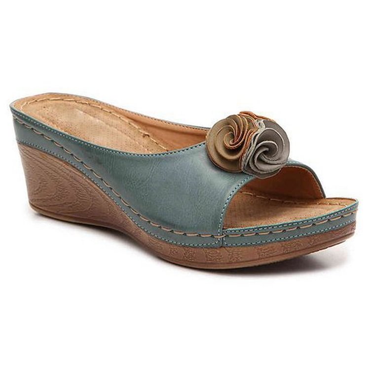 Ember Women's Sandals with a Wedge Heel and a Floral Print, photo 2