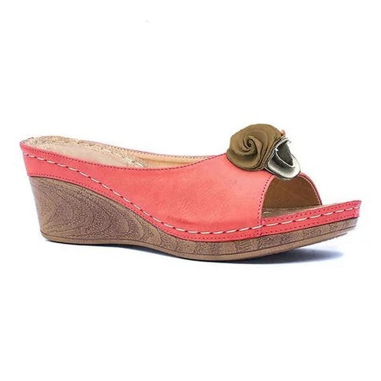 Ember Women's Sandals with a Wedge Heel and a Floral Print, photo 3