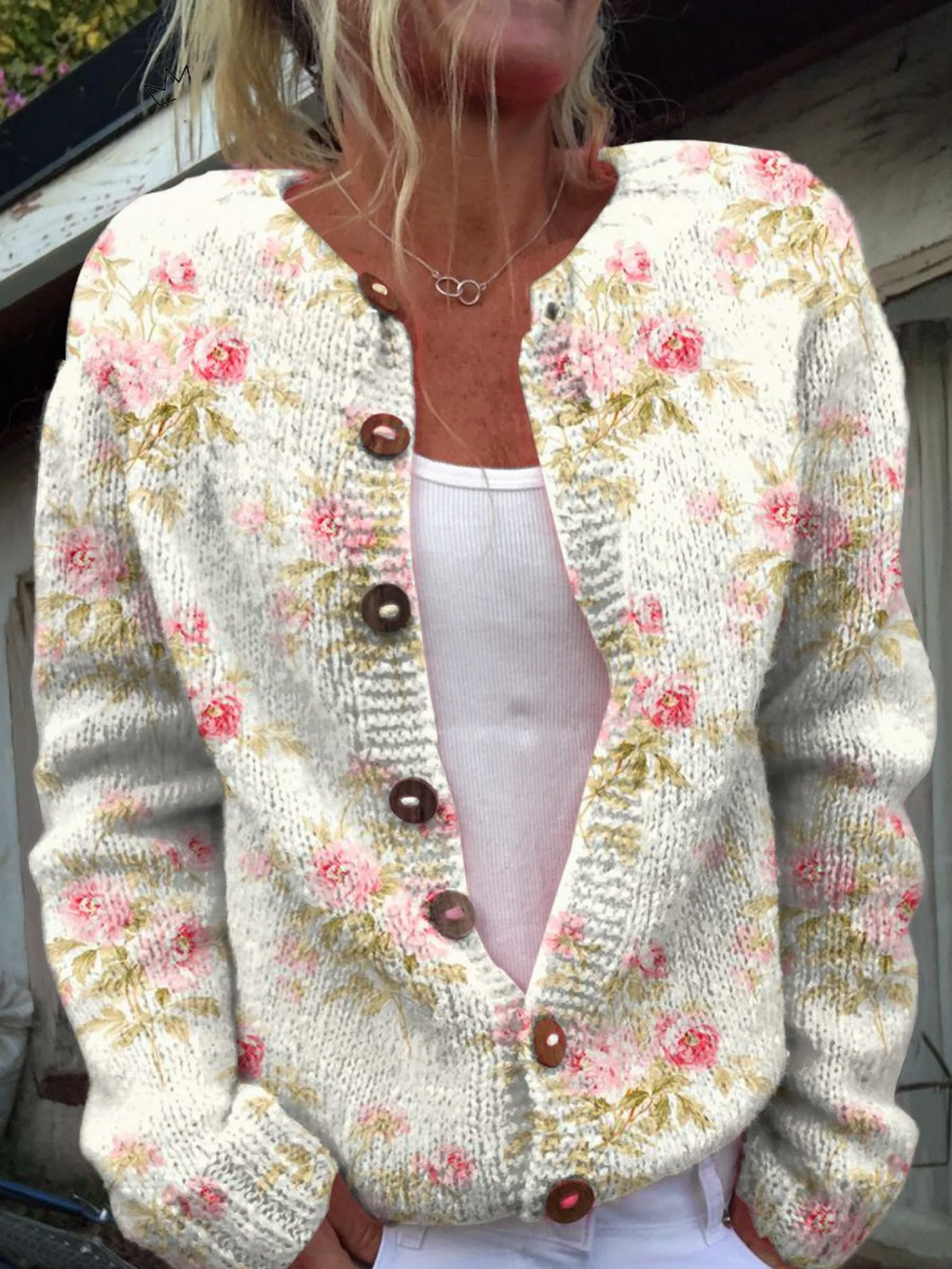 Emerson Women's Cardigan in Knit with a Floral Print, photo 1