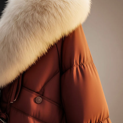 Erica Women's Coat in an Oversized Fit with a Belt and Quilting, photo 2