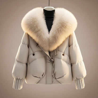 Erica Women's Coat in an Oversized Fit with a Belt and Quilting, photo 5