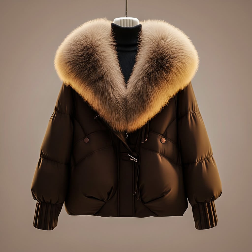 Erica Women's Coat in an Oversized Fit with a Belt and Quilting, photo 7