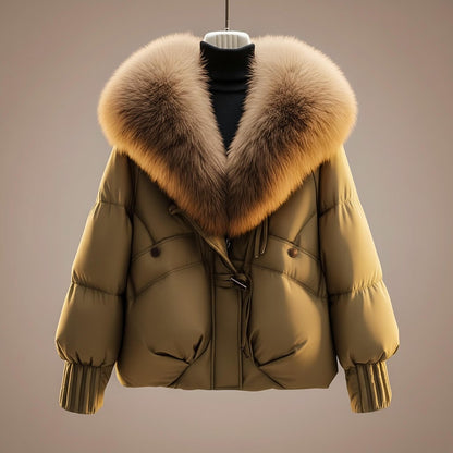 Erica Women's Coat in an Oversized Fit with a Belt and Quilting, photo 8