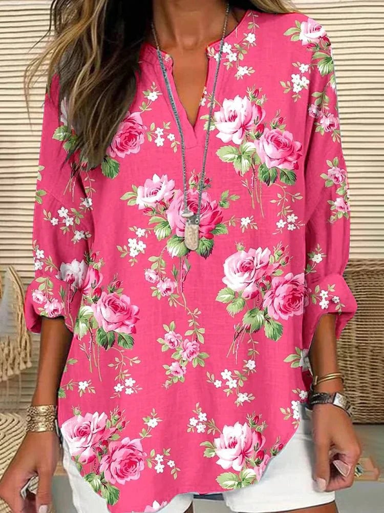 Genevieve Women's Blouse in a Relaxed Fit with a Floral Print, photo 1