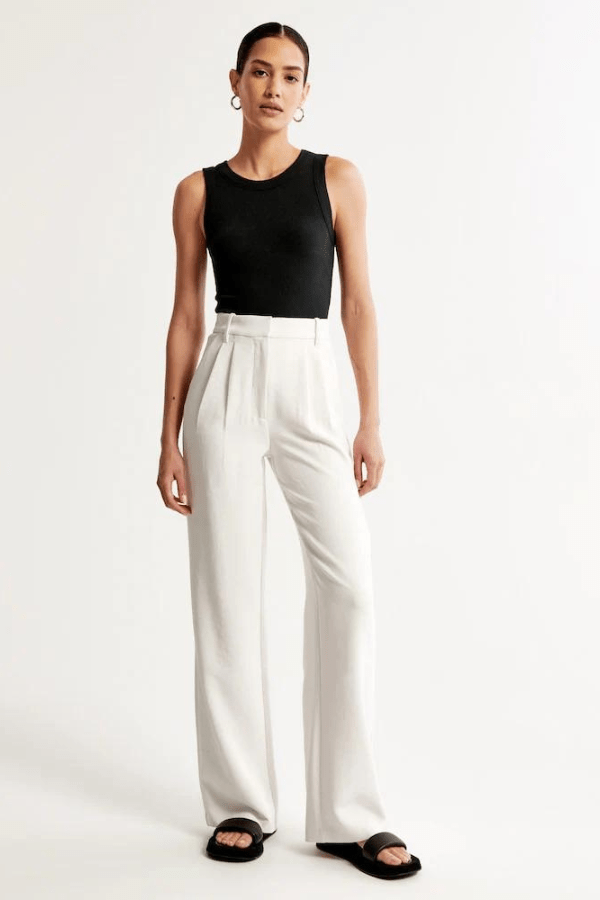 Harper Women's Trousers in Viscose with Wide Legs and Pockets, photo 1